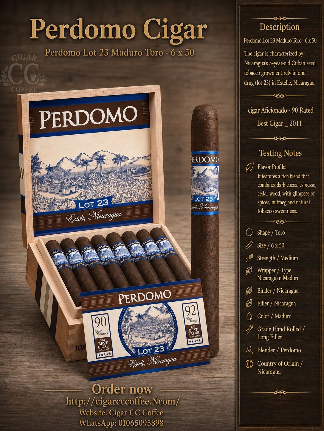 Perdomo Lot 23 Maduro Toro - 6 x 50
