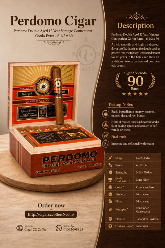 Perdomo Double Aged 12 Year Vintage Connecticut Gordo Extra - 6 1/2 x 6060
